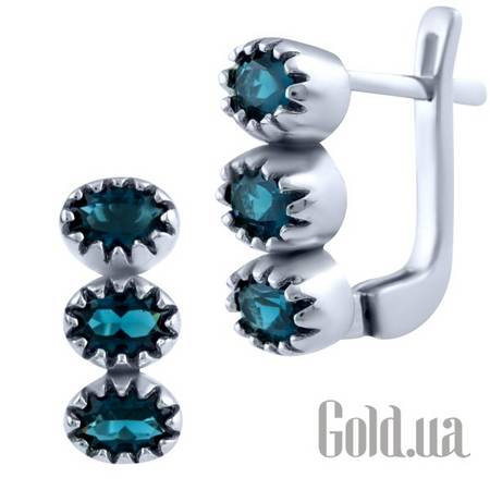 Серьги Серебряные серьги с топазами