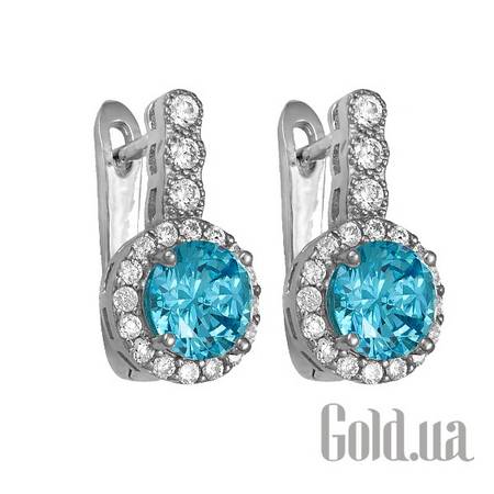 Серьги Серебряные серьги с куб. циркониями