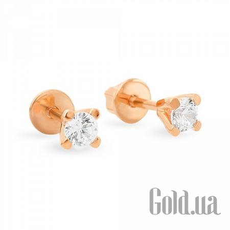 Серьги-гвоздики Золотые серьги с куб. циркониями