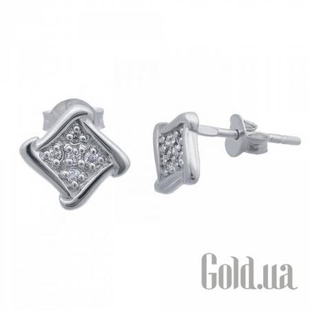 Серьги-гвоздики Серебряные серьги с куб. циркониями