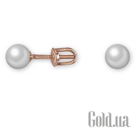 Серьги-гвоздики Золотые серьги с жемчугом