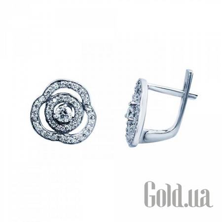 Серьги Серебряные серьги с куб. циркониями