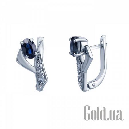 Серьги Золотые серьги с сапфирами