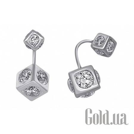 Серьги-гвоздики Серебряные серьги с куб. циркониями