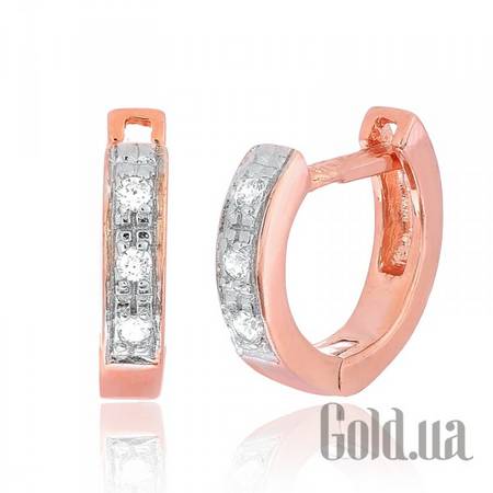 Серьги Серебряные серьги с куб. циркониями в позолоте