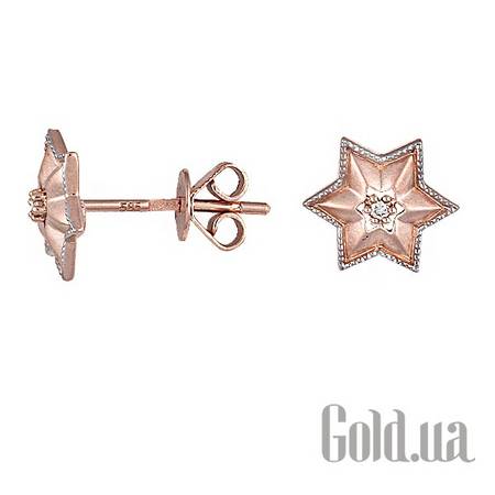 Серьги-гвоздики Золотые серьги с бриллиантами