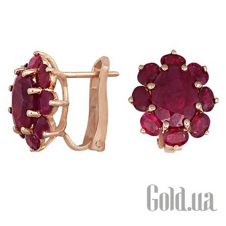 Серьги Золотые серьги с рубинами