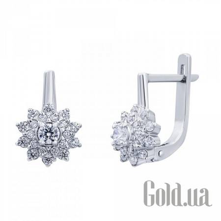 Серьги Серебряные серьги с куб. циркониями
