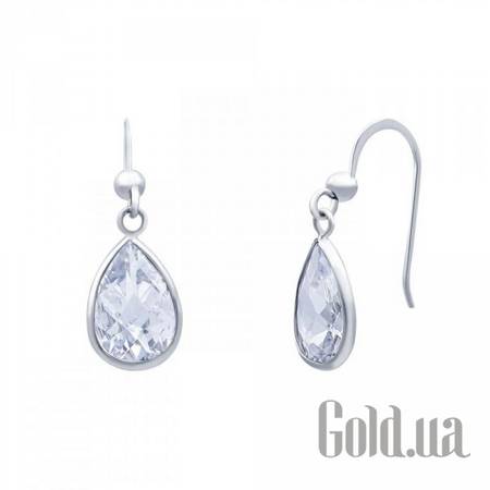 Серьги с подвесками Серебряные серьги с куб. циркониями