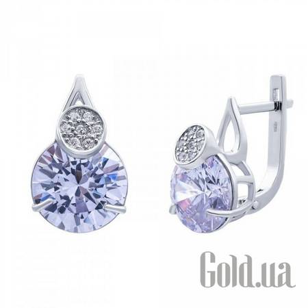 Серьги Серебряные серьги с куб. циркониями