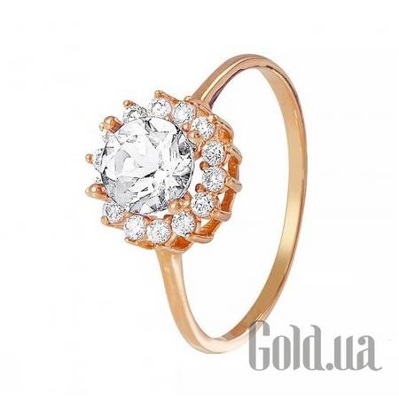 Кольцо Золотое кольцо с циркониями Swarovski Zirconia, 16.5