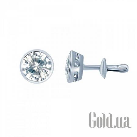 Серьги-гвоздики Серебряные серьги с куб. циркониями