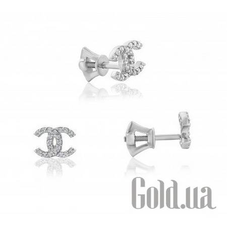 Серьги-гвоздики Золотые серьги с куб. циркониями