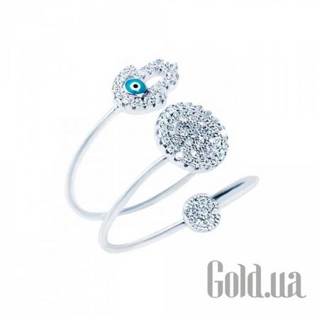 Женские кольца Женское серебряное кольцо с куб. циркониями, 19