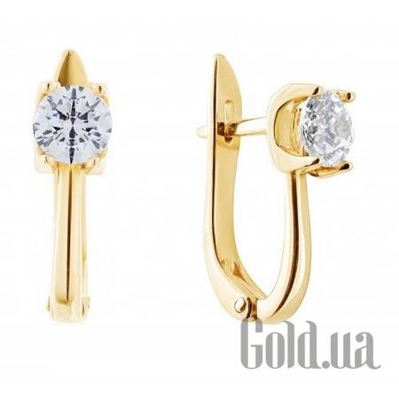 Серьги Золотые серьги с циркониями Swarovski Zirconia