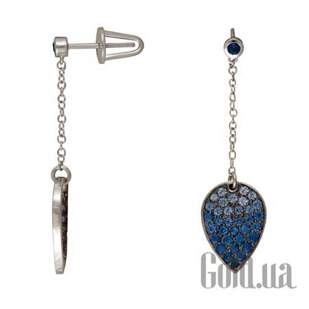 Серьги с подвесками Золотые серьги с сапфирами