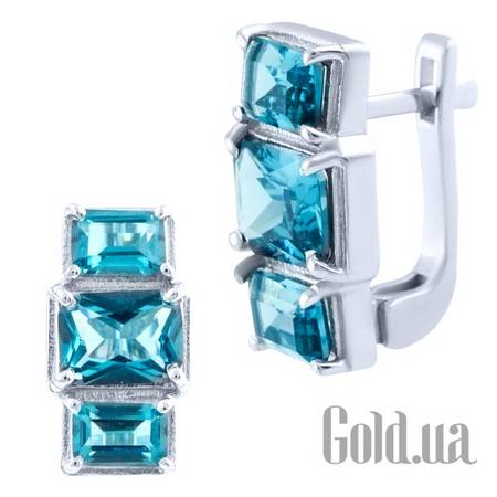 Серьги Серебряные серьги с топазами
