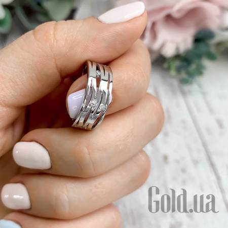 Женские кольца Женское серебряное кольцо с куб. циркониями, 16