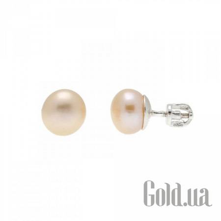 Серьги-гвоздики Серебряные серьги с жемчугом