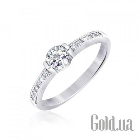 Кольцо Серебряное кольцо с куб. циркониями, 18