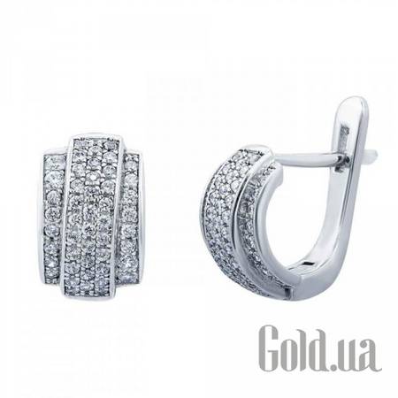 Серьги Серебряные серьги с куб. циркониями
