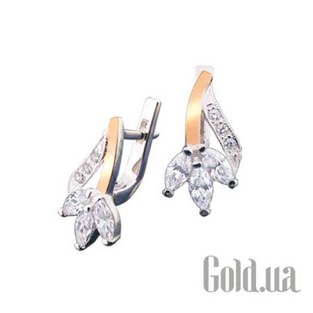Серьги Серебряные серьги с куб. циркониями