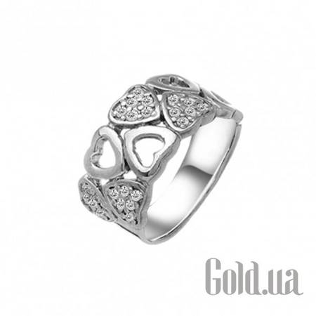 Кольцо Серебряное кольцо с куб. циркониями, 18