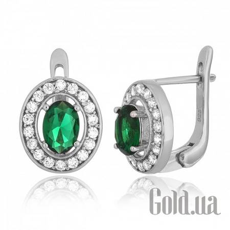 Серьги Серебряные серьги с  куб. циркониями