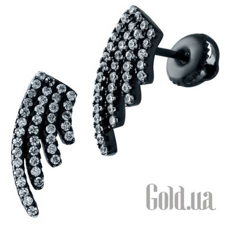 Серьги-гвоздики Серебряные серьги с куб. циркониями