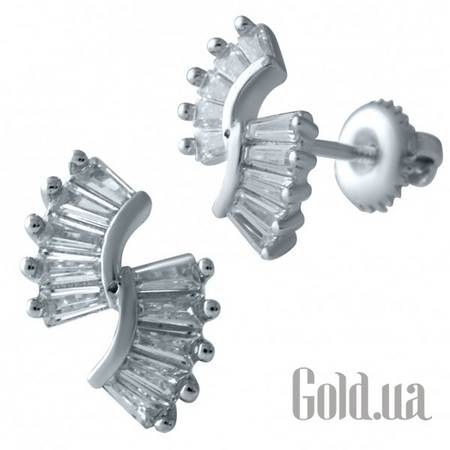 Серьги-гвоздики Серебряные серьги с куб. циркониями