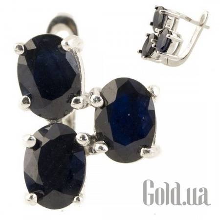 Серьги Серебряные серьги с сапфирами