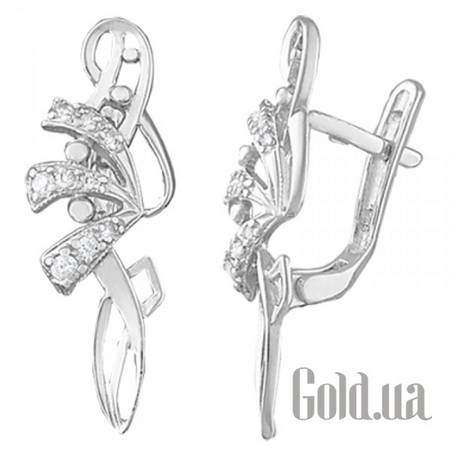 Серьги Серебряные серьги с куб. циркониями