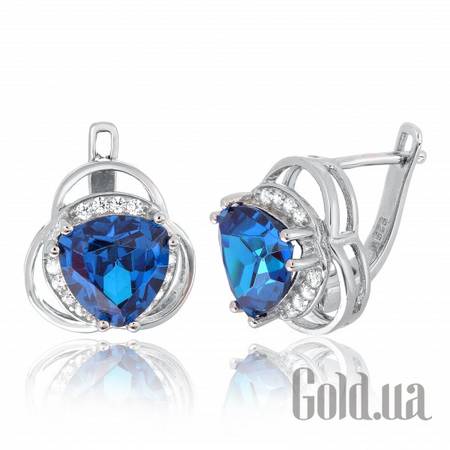 Серьги Серебряные серьги с  куб. циркониями