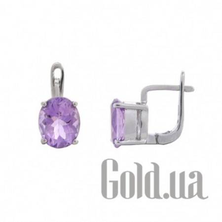 Серьги Серебряные серьги с аметистами