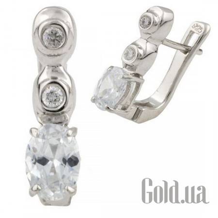 Серьги Серебряные серьги с куб. циркониями