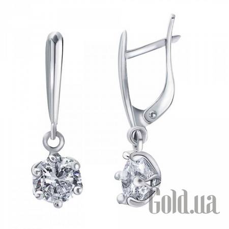 Серьги с подвесками Серебряные серьги с куб. циркониями