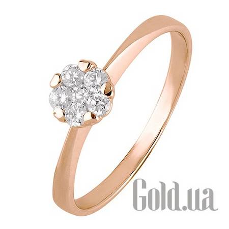 Кольцо Золотое кольцо с куб. циркониями, 18