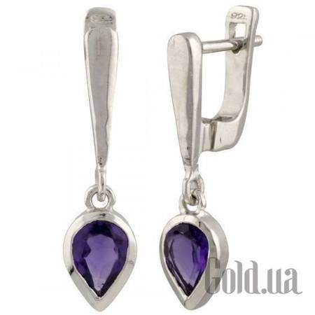 Серьги с подвесками Серебряные серьги с аметистами