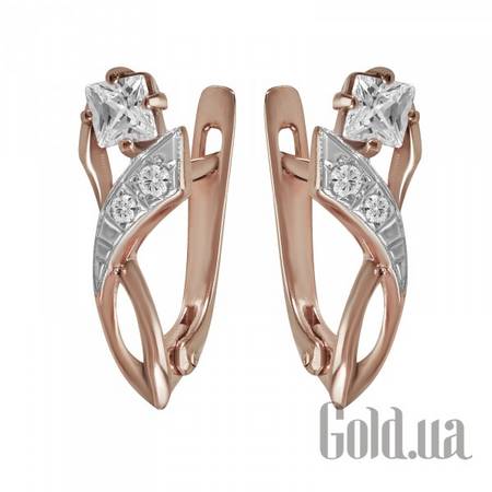 Серьги Золотые серьги с кубическим цирконием