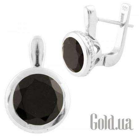 Серьги Серебряные серьги с ониксами