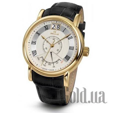 Швейцарские часы white, pvd-y, black leather 4506.3.7003