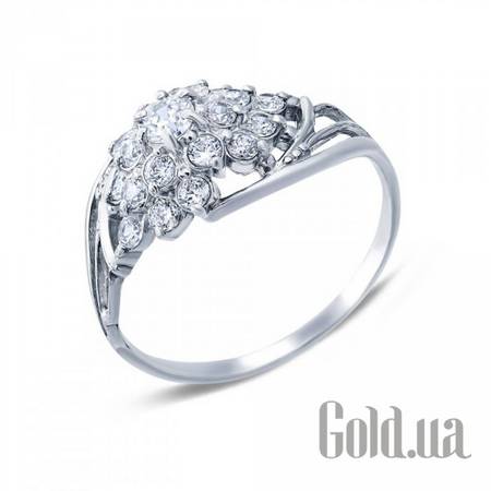 Женские кольца Женское серебряное кольцо с куб. циркониями, 15.5