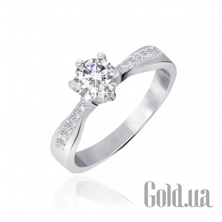 Кольцо Серебряное кольцо с куб. циркониями, 17