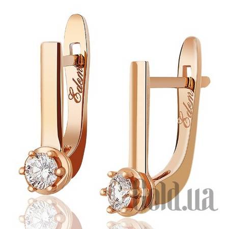 Серьги Золотые серьги с кристаллами 