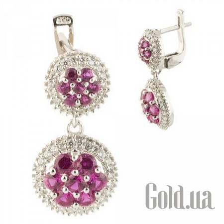 Серьги с подвесками Серебряные серьги с куб. циркониями