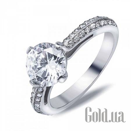 Кольцо Серебряное кольцо с куб. циркониями, 17.5