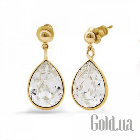 Серьги с подвесками Серьги с кристаллами Swarovski в позолоте