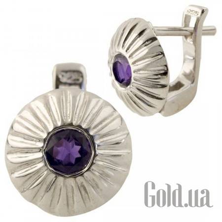 Серьги Серебряные серьги с аметистами