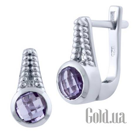 Серьги Серебряные серьги с аметистами