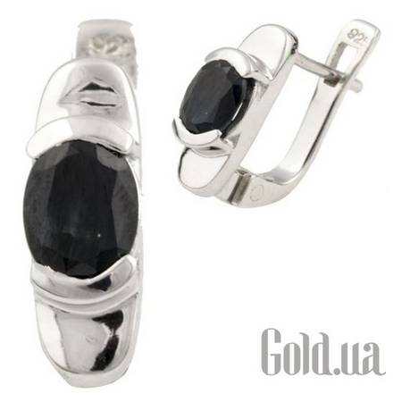 Серьги Серебряные серьги с сапфирами